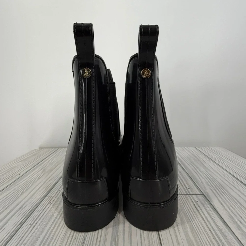Sam Edelman Boots Booties Black Tinsley Rubber Rain Ankle Women's Size 10